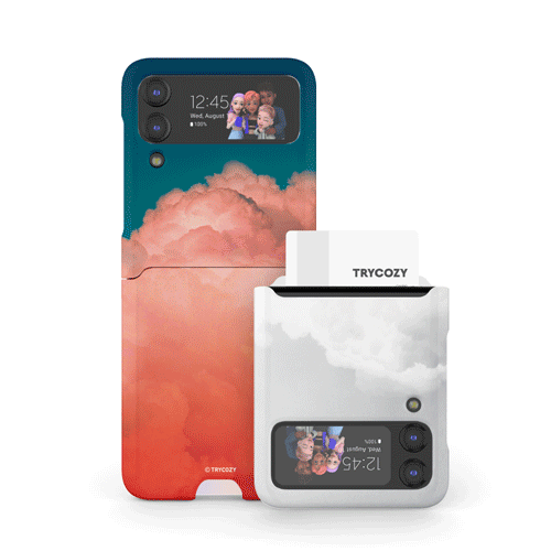 [TryCozy]트라이코지 구름 갤럭시Z플립시리즈 카드 3D곡면하드케이스